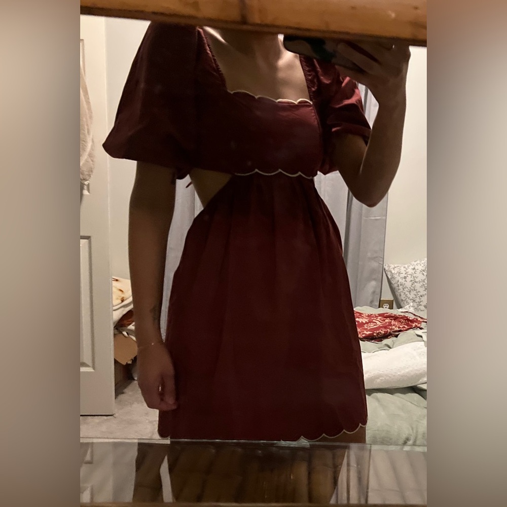 Elegant Burgundy Dress